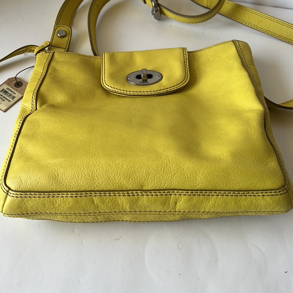 Fossil Marlow Crossbody Bag Leather Citrus Shoulder Bag New - Picture 16 of 16